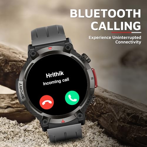 Cult Ranger XR1-1.43" AMOLED Display,Outdoor Rugged Smartwatch for Men, Bluetooth Calling, 8 Days Battery, Continous Heart Rate,100+ Sports Mode, Live Cricket Score, Built-in Flashlight, Free Strap