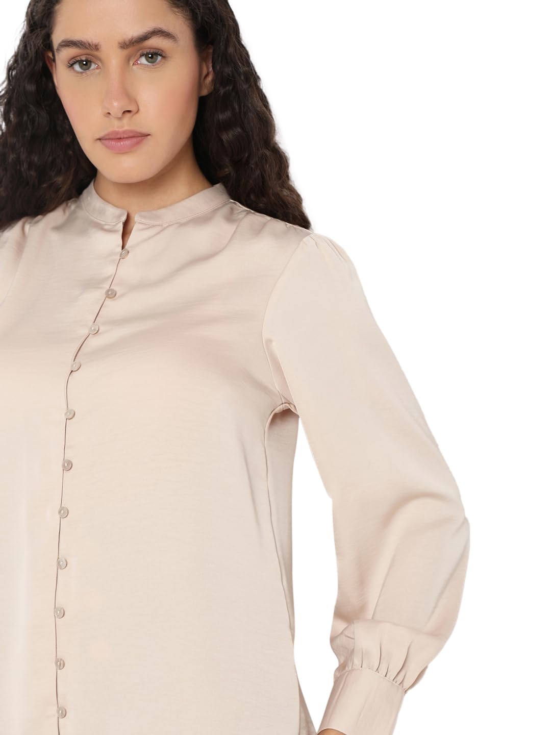 VERO MODA Women Regular Fit Beige Top