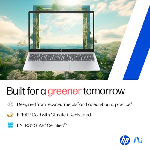 HP OmniBook 3 AMD Ryzen AI 5 330 Next Gen AI Laptop, (24GB DDR5, 1TB SSD), Anti-Glare,15.6''/39.6cm FHD, Win11,Office24, Silver,1.7kg, FHD Camera with Shutter, Fingerprint Reador, Backlit KB fn0074AU