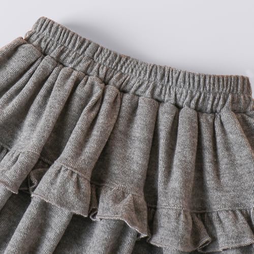 Hoscotch Girls Solid Grey Full Sleeves Skirt Set For Ages (18-24 Months)