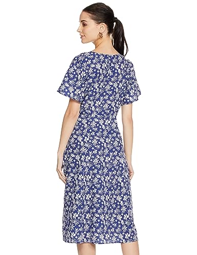 Van Heusen Women's Polyester Modern Above The Knee Dress (VWDRFRGFM50602_Navy