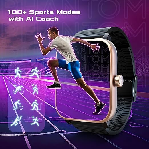 Fastrack Smart Watch Phantom 1.85 Super Ultravu Display Fashionable Metal Design Functional Crown (Black)