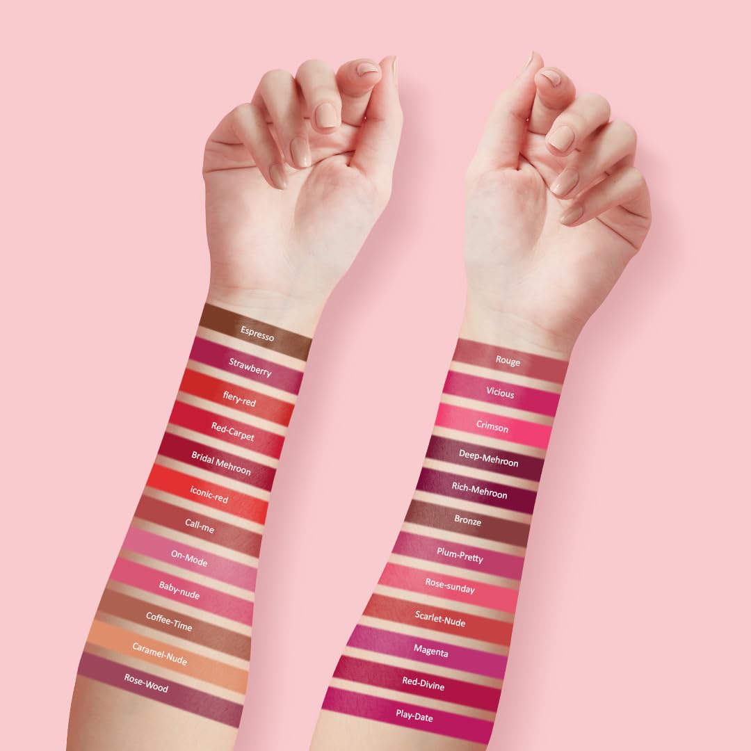 Colors Queen Hold Up Full Day Non-Transfer Matte Lipstick | Long Lasting and Weightless Formula | Intense Color Pay Off | Waterproof Lipstick for Women (117 - Call Me, 4g)