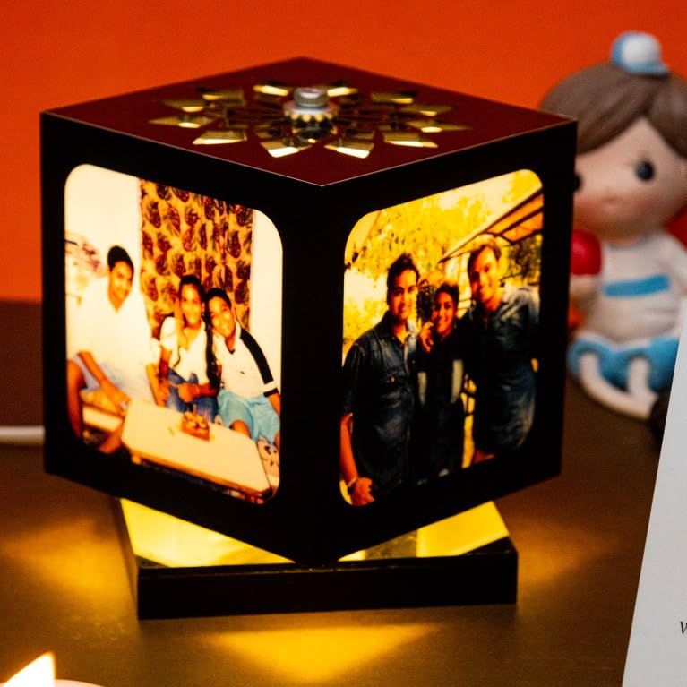 ZOCI VOCI Anniversary Gift - Nostalgia Flora - Rotating Photo Lamp (Rakhi Combo)