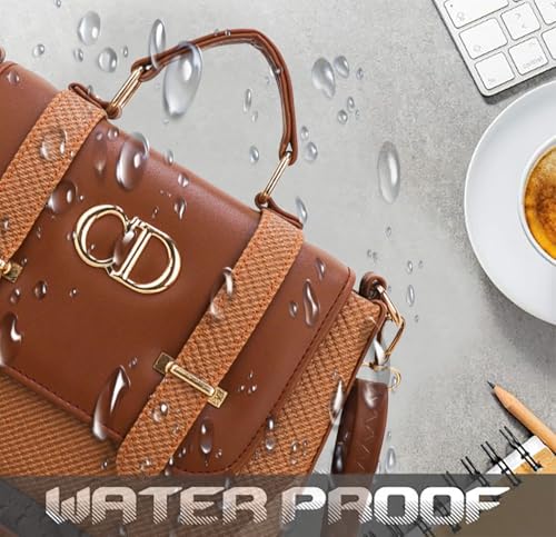 YOYOWING Women’s Premium Textured Satchel Sling Bag, Stylish Top Handle Crossbody Handbag with Adjustable Strap, Designer Shoulder Purse for Office & Party (Brown)