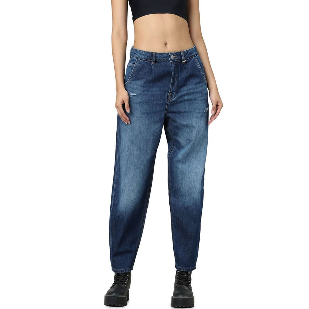 ONLY Women's Relaxed Jeans (15285613-Dark Blue Denim_Dark 42)