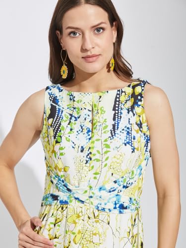 Latin Quarters Women Black Sleeveless Boat Neck Printed Casual Dress_L