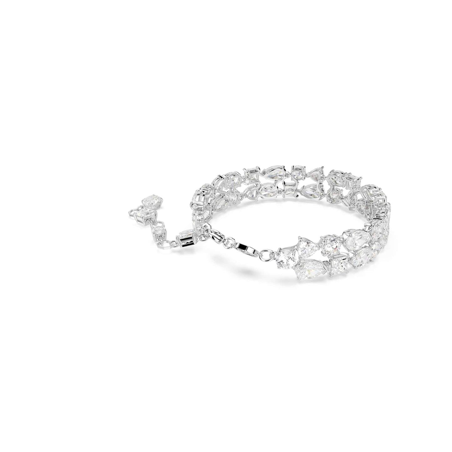 Swarovski Mesmera bracelet, Mixed cuts, White, Rhodium plated