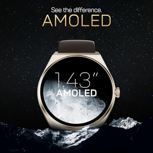 Fire-Boltt Phoenix Nova Smartwatch 1.43” Slim Super AMOLED Display, 466x466 Pixel Always-On Display, Bluetooth Calling, Health Tracker for Men & Women Earth Brown