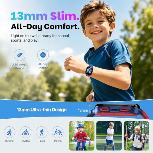 LAGENIO K9 Kid AI Smartwatch with GPS and Phone, 1.78'' AMOLED 4G for Kids with Video Call, Alarm Clock, School Mode, IP68 Waterproof Kids Smartwatch for Teens Ages 6 and Up