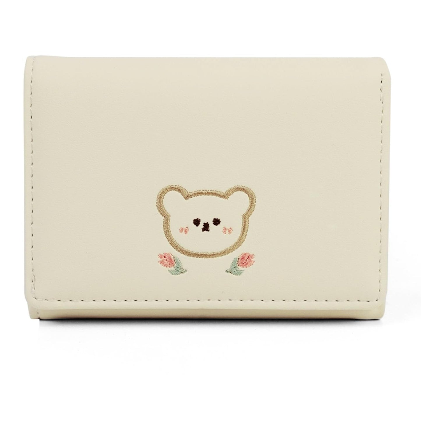 INOVERA (LABEL) Trifold Wallets for Girls, Women - Faux Leather Mini Credit Cards, Cash Holder Wallet - Small Pocket Purse (White)