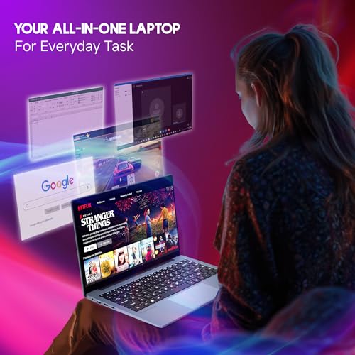 Neopticon BrowseBook 14.1" FHD IPS Laptop | Best Student & Office Work Laptop | Celeron N4020 | 4GB RAM | 256GB SSD | Windows 11 | 38Wh | 1.3kg | Grey