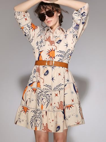 VERO MODA Women's Cotton Fit and Flare Off White Dress