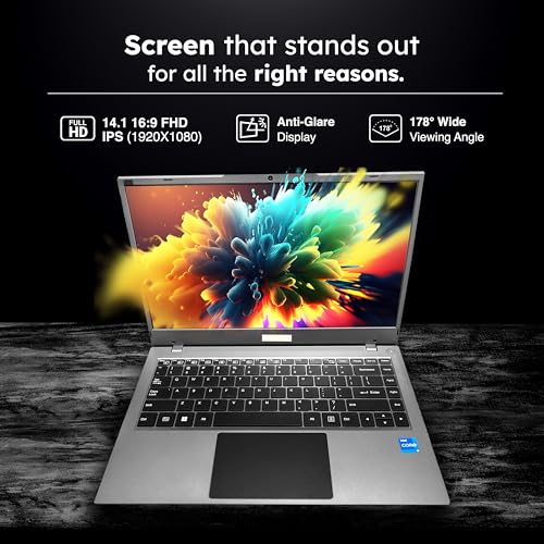 Ultimus APEX5 Laptop Intel core i5 12th Gen 1235U Laptop 8GB RAM 512GB SSD Expandable~1TB FHD IPS 14.1 Win 11 Home ‎DDR4 SDRAM 3xUSB ‎SD Card Slot Iris Xe Graphics MS Office 365 (Trial) Silver