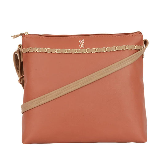 Baggit Women Tan Medium Size Sling Bag | Ladies Stylish Casual Cross Body Purse Handbag