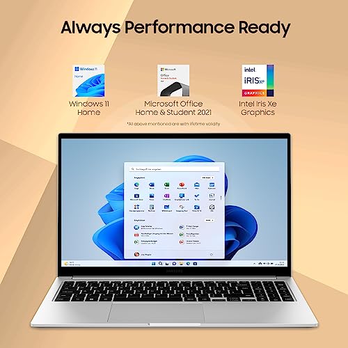Samsung Galaxy Book3 Core i5 13th Gen 1335U - (8 GB/512 GB SSD/Windows 11 Home) Galaxy Book3 Thin and Light Laptop (15.6 Inch, Silver, 1.58 Kg, with MS Office)