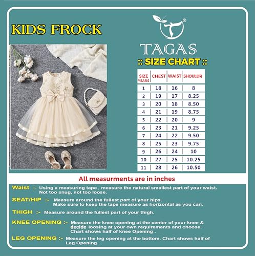 Tagas Girls' Dress || Girl's Frock || Party Dress for Kids||Birthday DreS's for Girls|| (KD-)