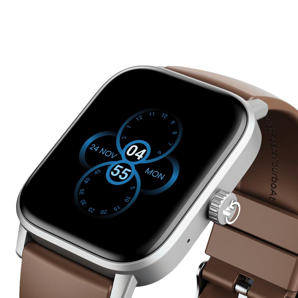 boAt Wave Astra Neo Smartwatch Bluetooth Calling, 1.83” HD Display, Health & Wellness Suite, IP68 Resistance, Functional Crown (Timber Brown)