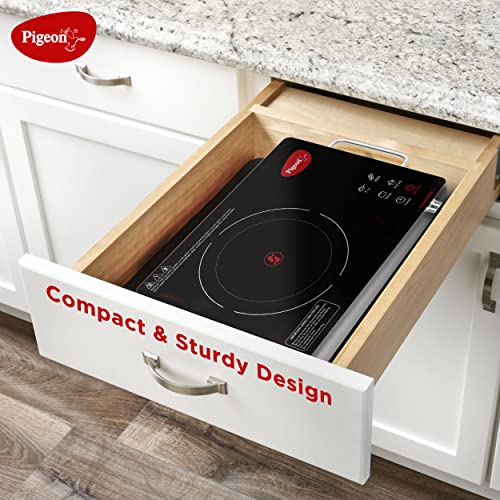 Pigeon Radiant Infrared Cooktop 2000 Watt, Compatable for all cooking utensils, Black, Medium