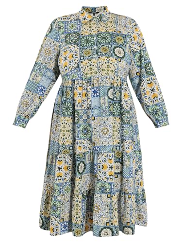 VERO MODA Curve Women's Fit & Flare Blue Dress