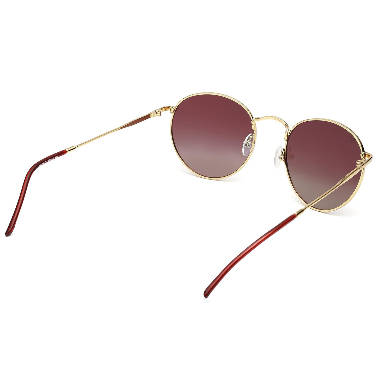 French Connection|Gold Full Frame Oval Sunglasses|Polarized | 100% UV Protection (UV 400) Brown Gradient Faded Lens|Men's & Women's|Small|FC 7641PL C1 51 S