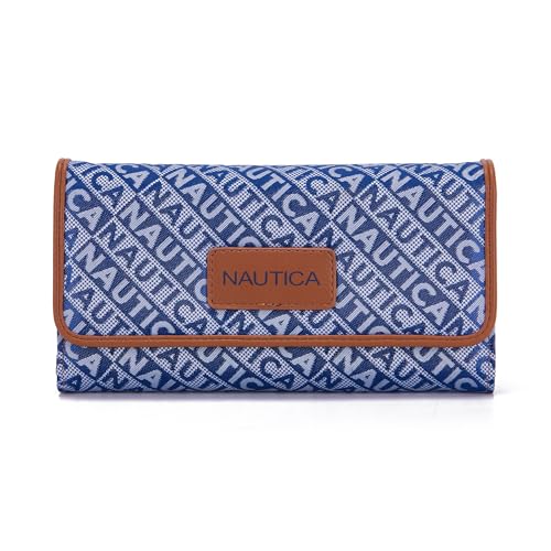 Nautica Women's Perfect Carry-All Money Manager RFID Blocking Wallet Organizer, Navy