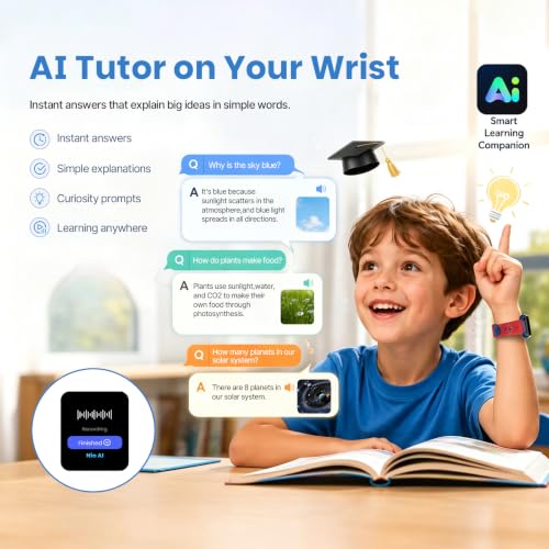 LAGENIO K9 Kid AI Smartwatch with GPS and Phone, 1.78'' AMOLED 4G for Kids with Video Call, Alarm Clock, School Mode, IP68 Waterproof Kids Smartwatch for Teens Ages 6 and Up