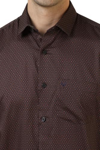 Allen Solly Men Brown Print Half Sleeves Casual Shirt