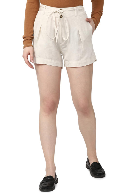 Van Heusen Women's Chino Shorts (VWSRURGPT10565_Cream