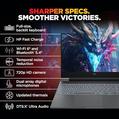 HP Victus,13th Gen Intel core i7-13650HX, 6GB RTX 4050, 24GB DDR5(Upgradeable), 512GB SSD, 144Hz, 300 nits, 15.6''/39.6cm, Win11, Office24, Mica Silver, 2.29kg, fa2531/2495tx, Xbox pass* Gaming Laptop