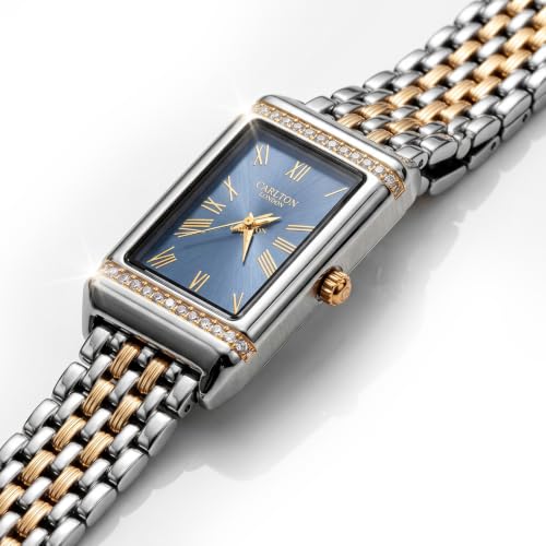 Carlton London Women Amara Analog Watch, Rectangle Dial, Stainless Steel Strap, Quartz Movement, 30M Water Resistant, Casual Wear (Sky Blue)