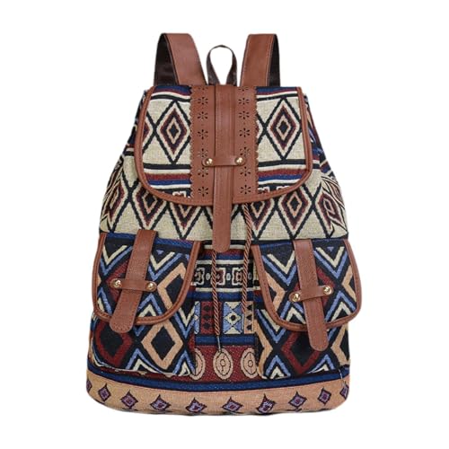 ECOMISTIQ®Women Ethnic Pattern Backpack Bag Travel Daypack for Camping Shopping Street Style D|Clothing, Shoes & Accessories|Womens Handbags & Bags