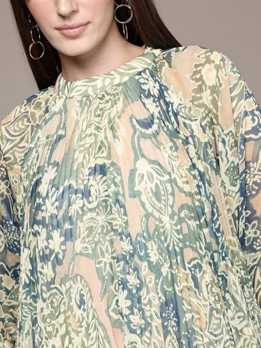 Label RITU KUMAR Full Sleeves Priinted Short Dress
