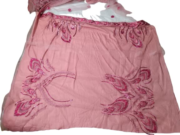 Ethnic Riwazzs - Bringing Heritage to You Women's Net & Pure Silk Embroidered Semi-Stitched Lehenga Choli with Dupatta (Pink Frill-Wedding-Bridal-Latest-Lehenga; Free Size)