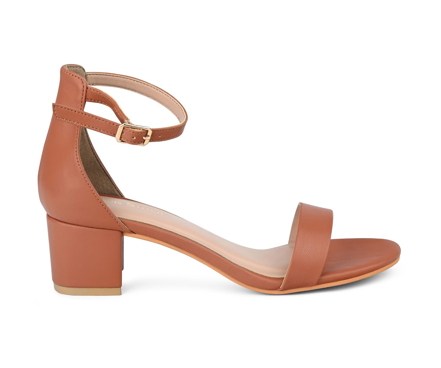 LOUIS STITCH Women’s Tan Block Heel Sandals | Comfortable Sandal for Ladies | LSOF-FI01-ACTN