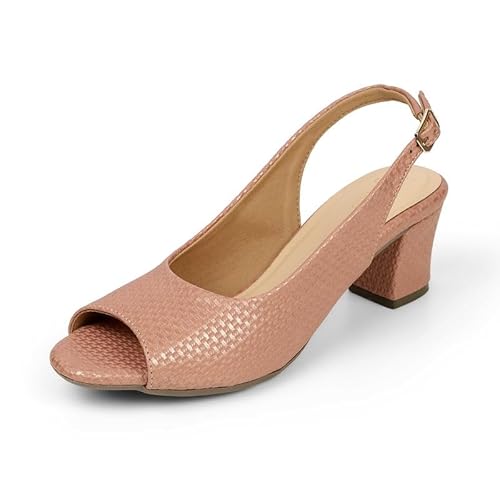 tresmode PEEP Pink Women's Dress Peep-Toe Sandals in Size 7 UK / 40 EU