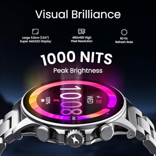 Fastrack Marvellous FX2 1.54" Super AMOLED Smart Watch with SpO2, Sleep Monitor, BT Calling, Metal Body, Voice Assistant, 100+ Sports Modes – Smartwatch for Professionals (Rose Gold)