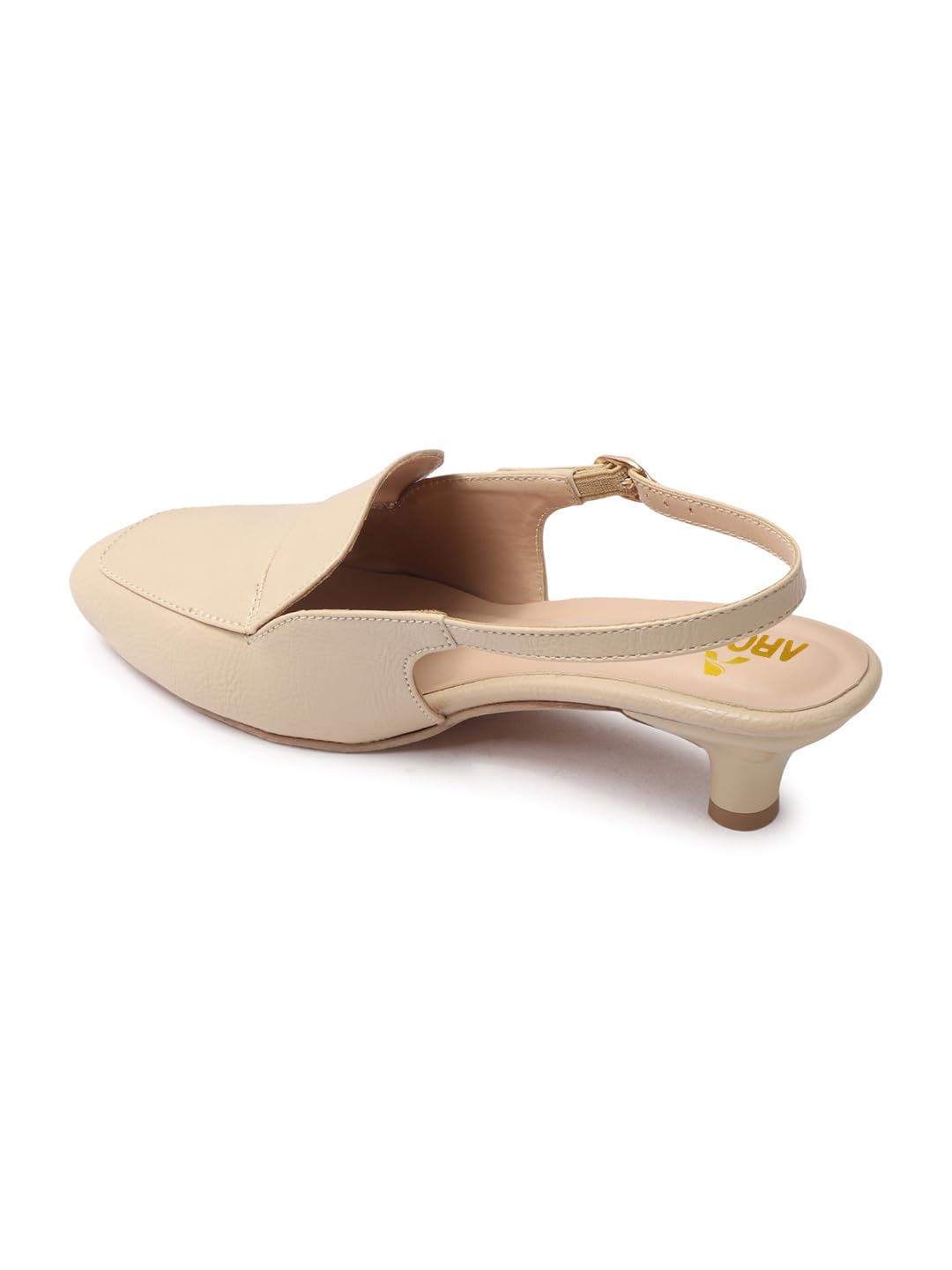 AROOM Women's Fashion Mules Sandal Pointed Toe with Backstrap Comfortable Sole Women & Girls (Cream, UK Footwear Size System, Adult, Women, Numeric, Medium, 6)