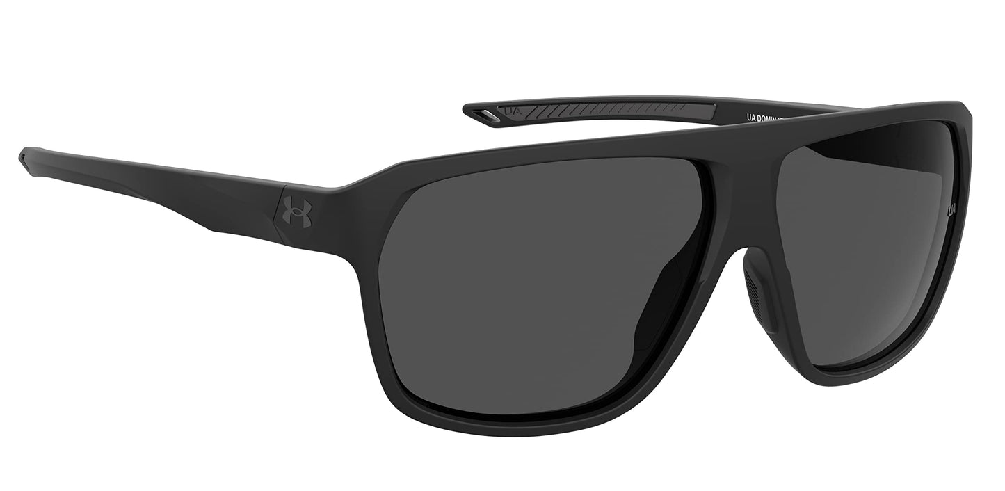 Under Armour Non-Polarized Rectangular Unisex's Sunglasses-(UA DOMINATE 003 62KA| Black color