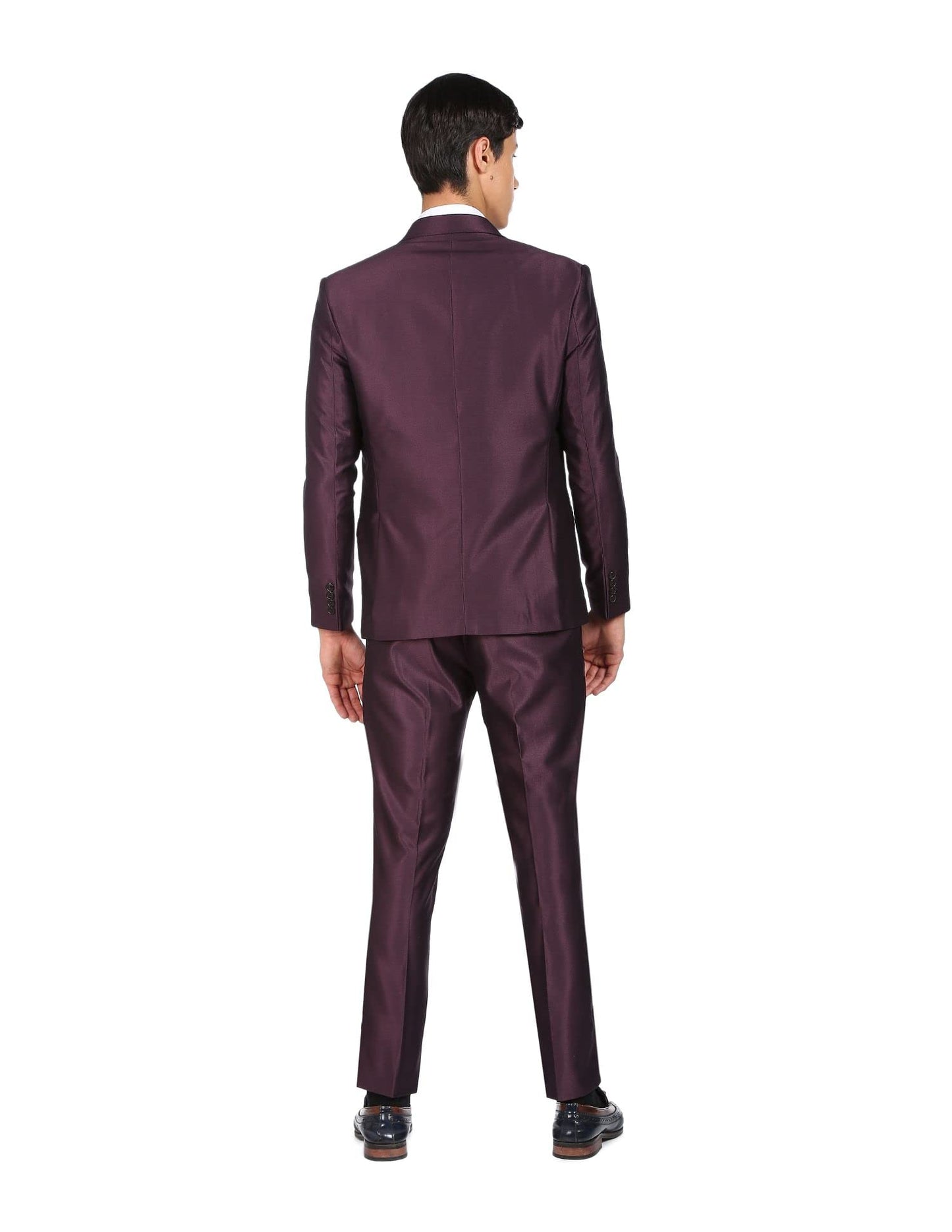 Arvind Men Wine Single Breasted Two Piece Suit