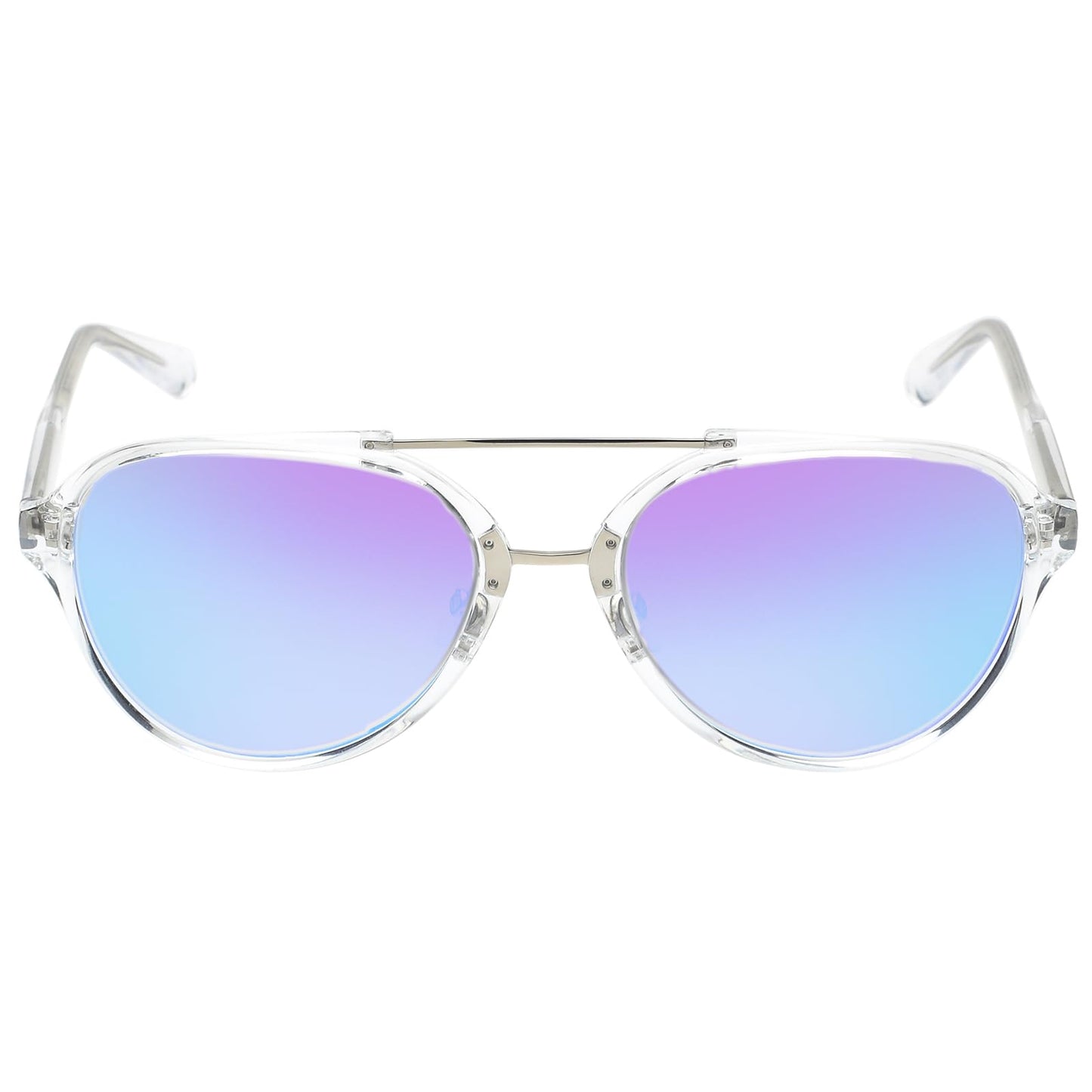 Calvin Klein Jeans|Transparent Full Frame Aviator Sunglasses|100% UV Protected (Uv 400) Blue Reflector Mirror Lens|Men's & Women's|Medium|CKJ 20502 971 57 S