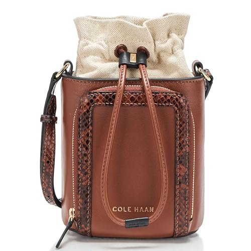 Cole Haan Women's Lydia Leather Phone, Natural Canvas, UNIT