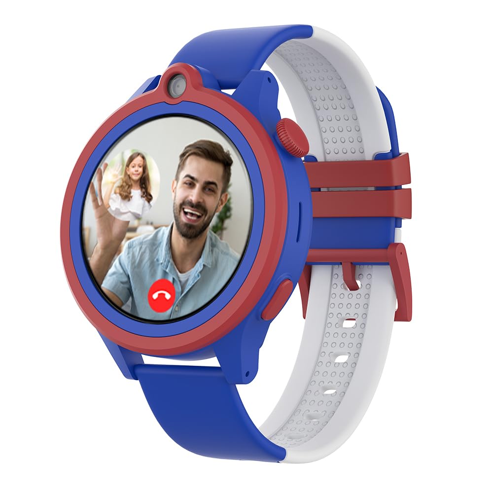 WatchOut Next-Gen+ Kids Smartwatch Phone with GPS, Fever Alert, Heart Rate, Video Call, SOS, Safe Zone, Class Lock, AirTag, Free SIM Card, Best Gift, Boys, Girls, Age 3-13, Shark Tank (Captain Blue)