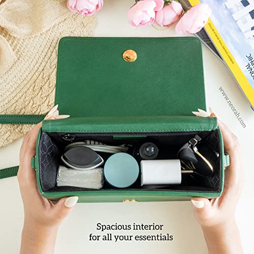 NEORAH - Ladies Box Sling Bag ELEANOR+Magnetic Closure+Spacious Main Compartment+Adjustable Strap|Hand Crafted Vegan Leather|Crossbody For Women|Multipurpose Everyday Shoulder Bag Purse – DARK GREEN