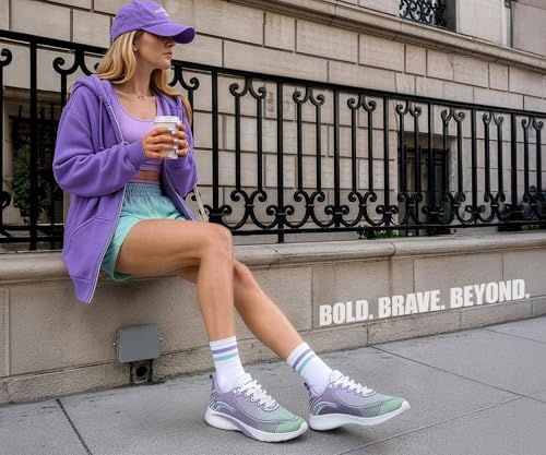 LOUIS STITCH Women’s Berry Purple Lightweight Athleisure Sport Shoes | The Athleisure Series | Ultra-Lightweight Lace-Up Shoes for Women| Perfect for Casual, Gym & Travel Wear | LSLD-AT-RF02-PR | UK-8
