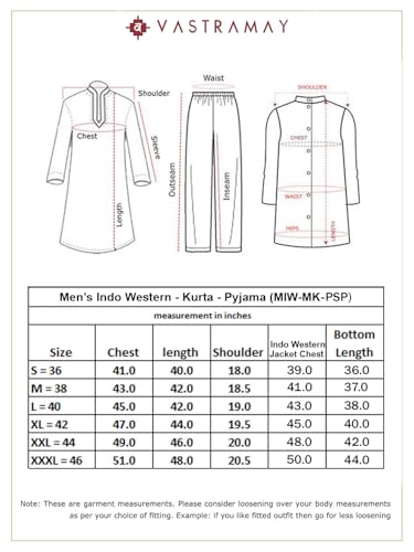 VASTRAMAY Men's Black Organza Indo Western, Kurta, Pant Set, Allover Embroidered Sherwani,Kurta And Pyjama Set For Men's, Traditional Indian Wear for Weddings & Festivals