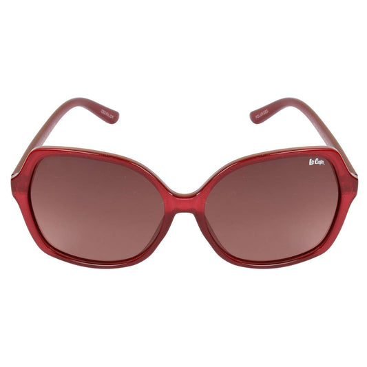 Lee Cooper Women's UV Protected Square Full Rim Sunglasses (Wine) (Lens Color - Pink) (Lens Size - 58*16*138 MM) (Pack Of 1) (LC9164NTPOL WINE)