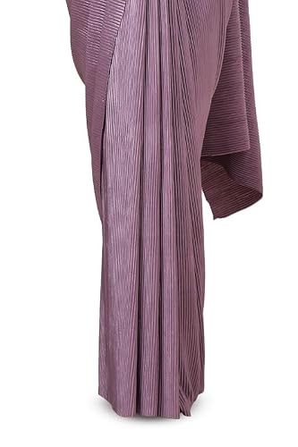 Soch Womens Lavender Satin Embellished Ready-To-Wear Saree With Jacket