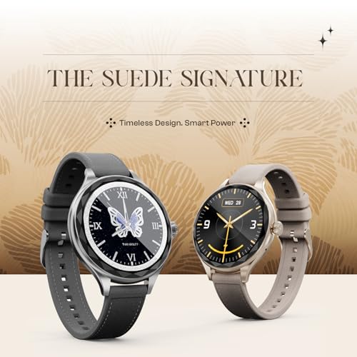 Fire-Boltt Phoenix Aura Women Smart Watch with 1.26” Diamond-Cut HD Display, Rotating Crown, Wireless Charging, Bluetooth Calling, Voice Assistant, 120+ Sports Modes - Silk Champagne