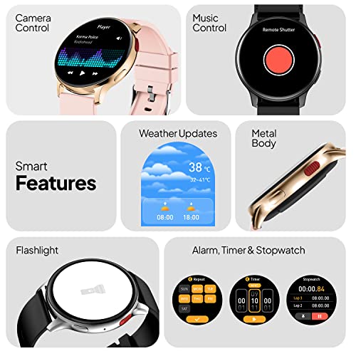 Fire-Boltt Eclipse 1.43" AMOLED Smartwatch, Bluetooth Calling with AI Voice Assistant, 100+ Sports Modes, Curved Full Touch & Calculator